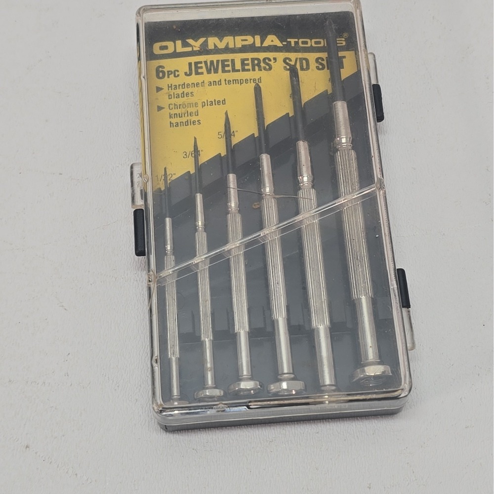 Olympia Tools 6 Piece Jewelers S/D Set 1/32" to #6 Precision Screwdrivers w/Case